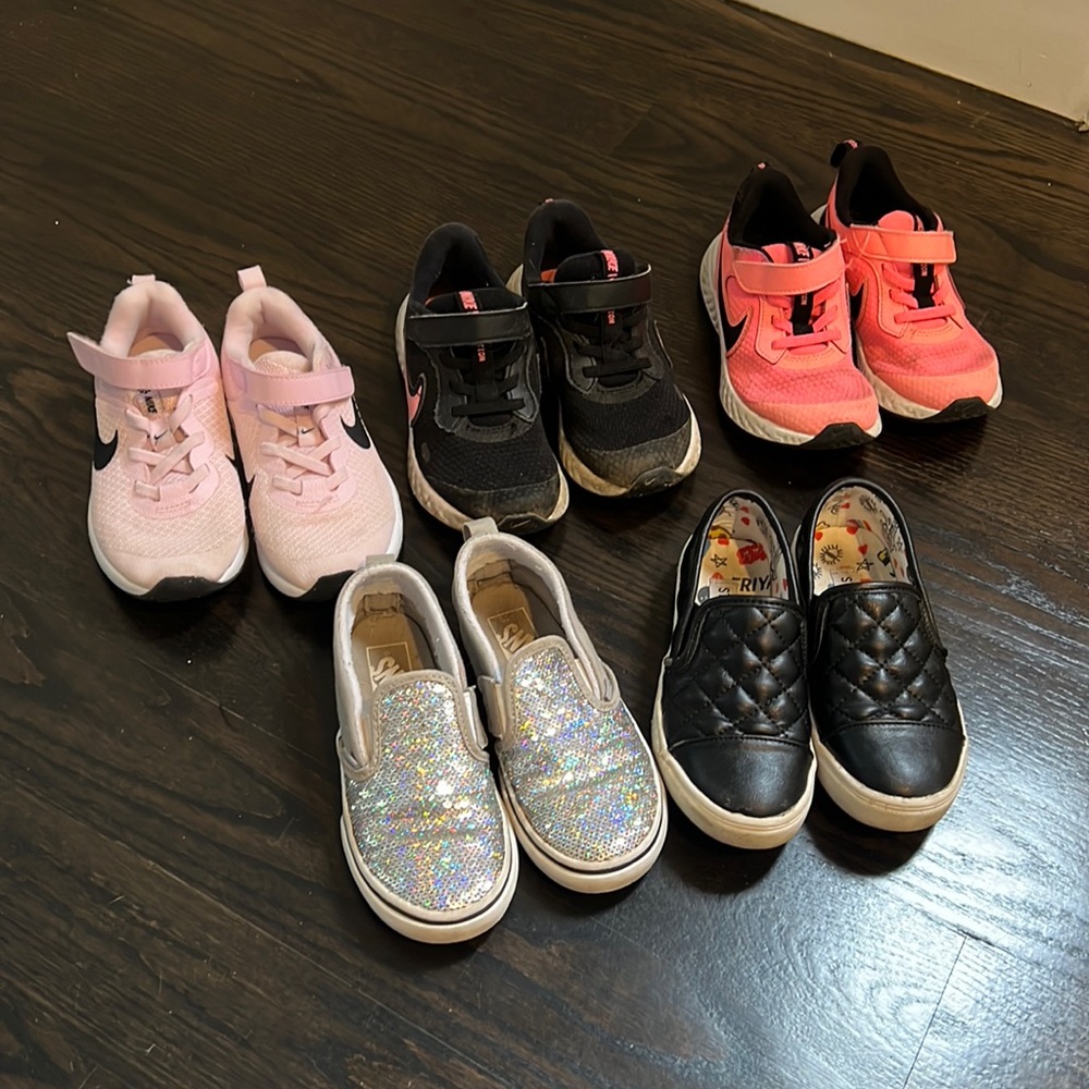 Bundle of 5 pairs kids sneakers size 10, 10.5 & 11 - Nike, Vans, Steve Madden